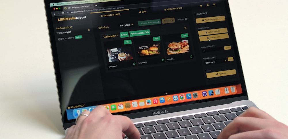esitystekniikkapalvelu LedimediaCloud ja digital signage.